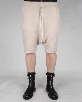 Double layered knitted linen shorts sand