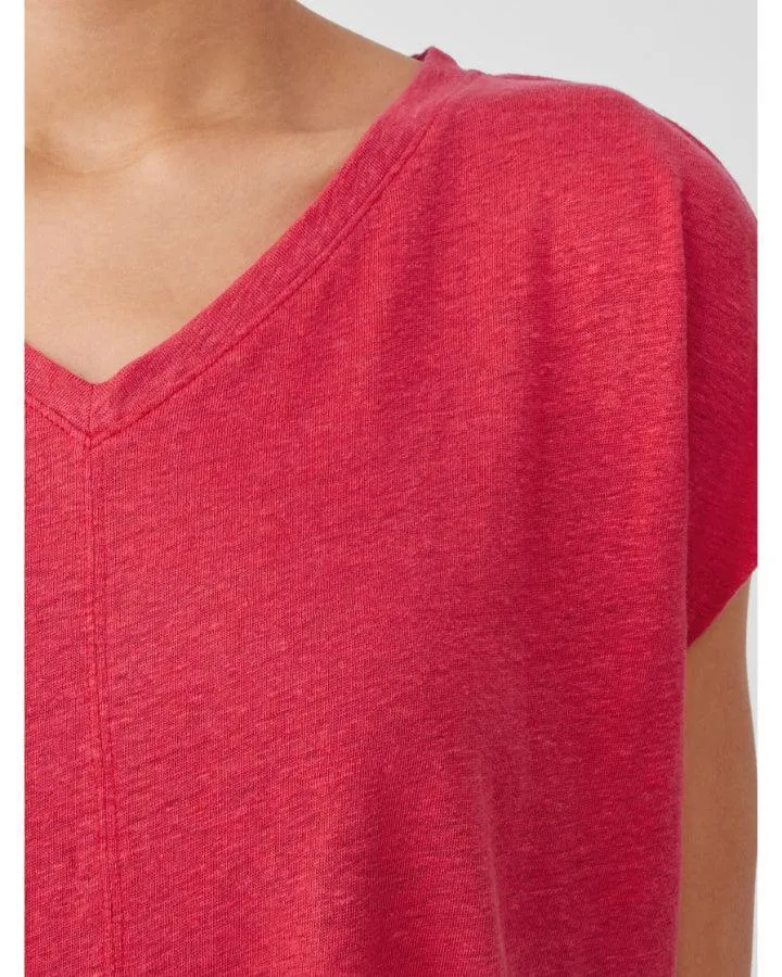 Eileen Fisher Organic Linen Jersey V-Neck Tee