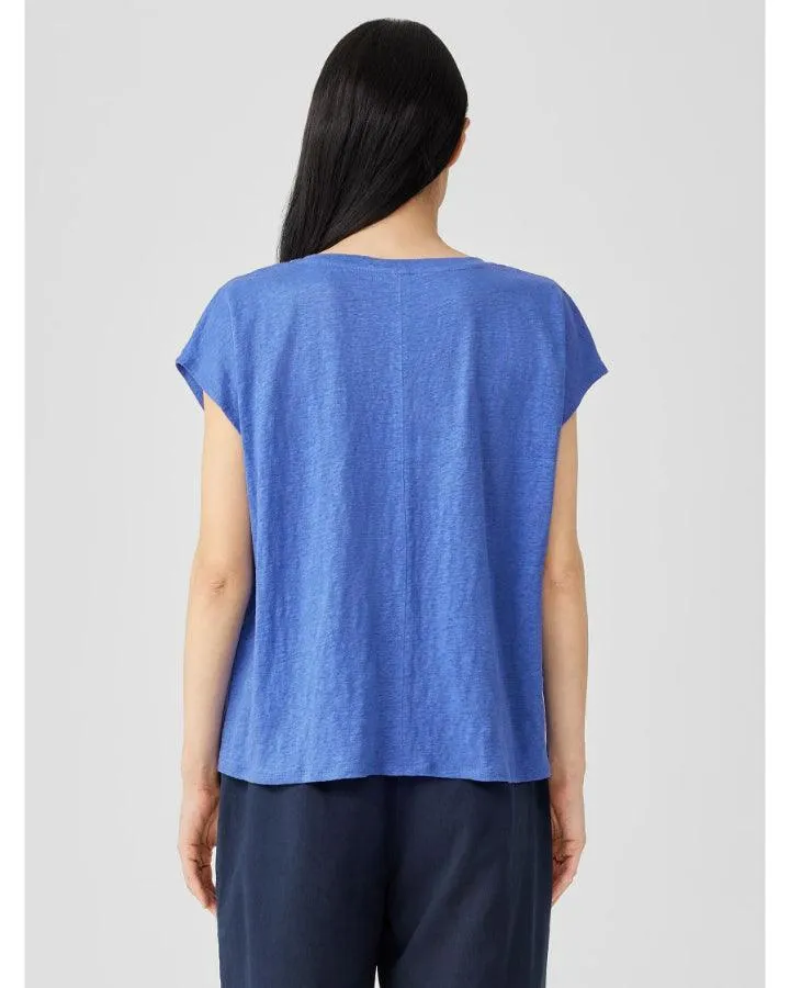 Eileen Fisher Organic Linen Jersey V-Neck Tee
