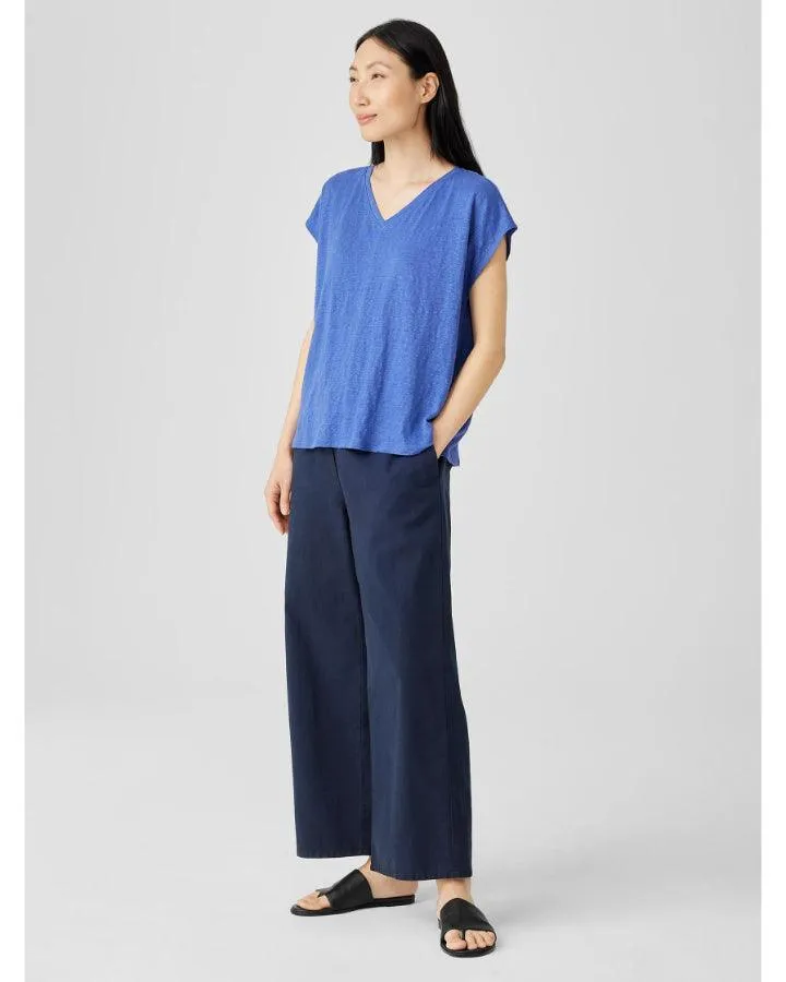Eileen Fisher Organic Linen Jersey V-Neck Tee