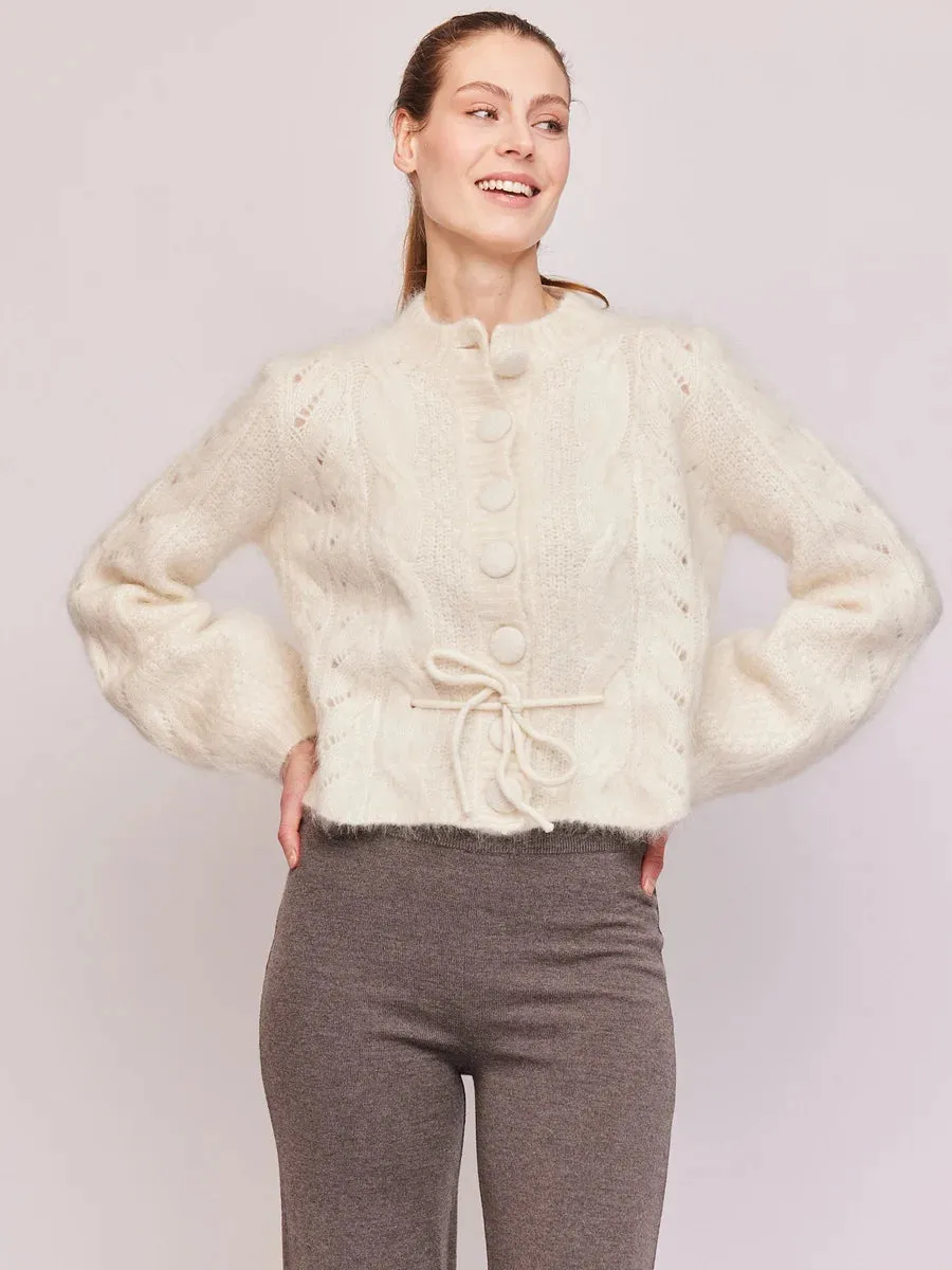 ELLA & IL SOPHIA CHUNKY CARDIGAN BEIGE MELANGE