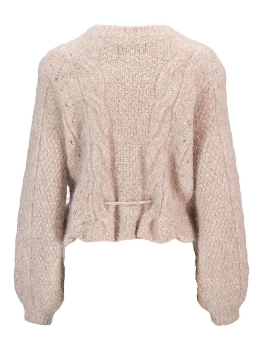 ELLA & IL SOPHIA CHUNKY CARDIGAN BEIGE MELANGE
