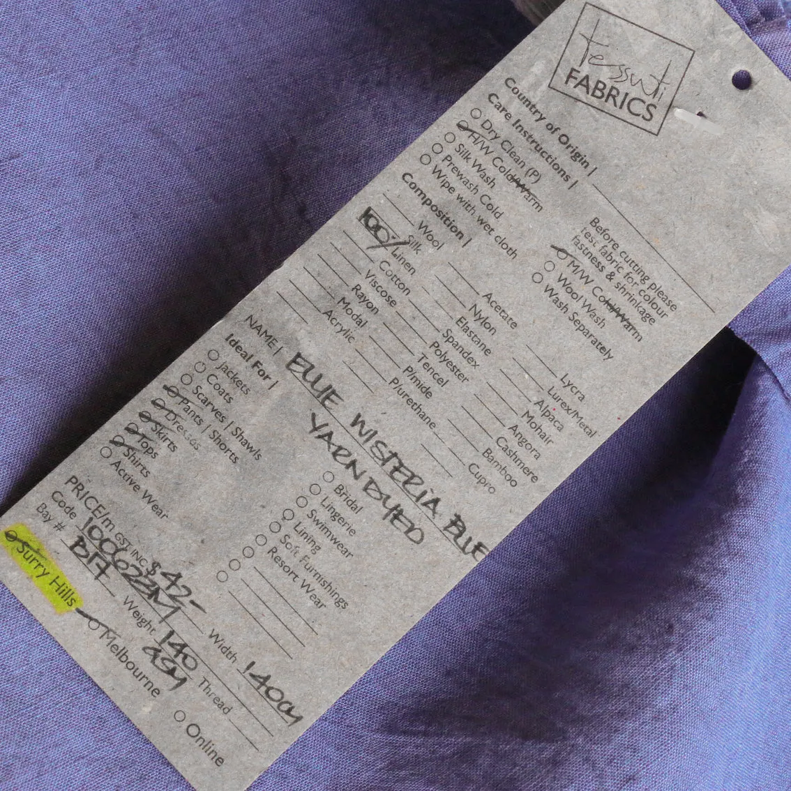 Ellie Wisteria Blue Yarn Dyed Linen