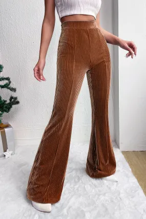 elveswallet Brown High-Rise Corduroy Flared Pants