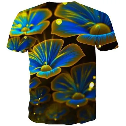 Flower T-shirt Men Psychedelic Tshirt Printed Harajuku T-shirts 3d Abstract Tshirt Anime Gothic T shirts Funny Short Sleeve