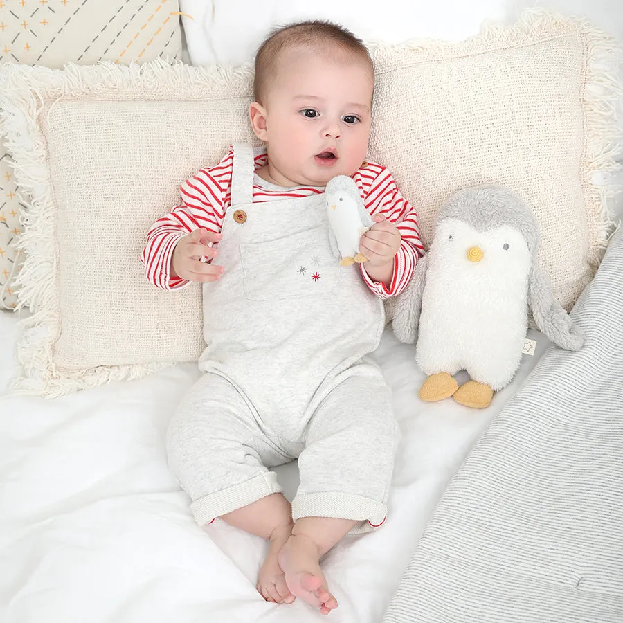 French Terry Penguin Toy Dungaree Set