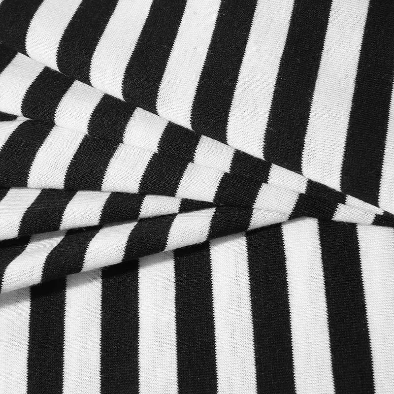 Full Monochrome Stripe Pattern Shorts Set