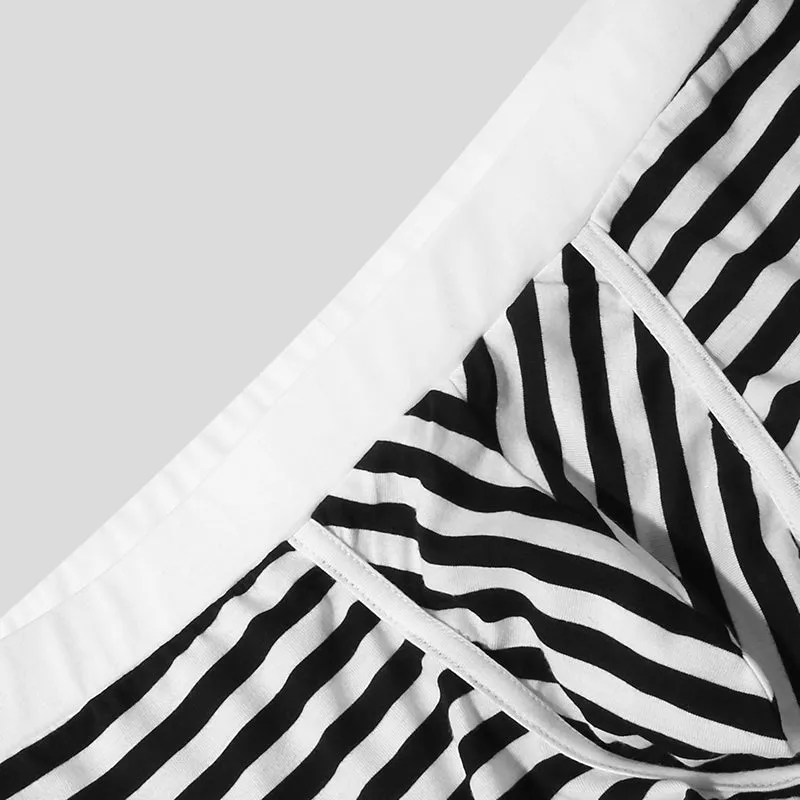 Full Monochrome Stripe Pattern Shorts Set