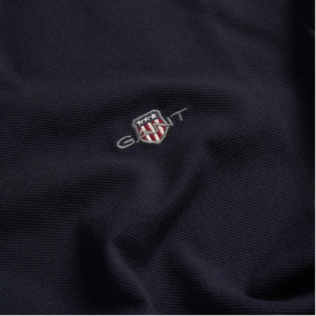GANT Long Sleeve Pique T-Shirt Evening Blue
