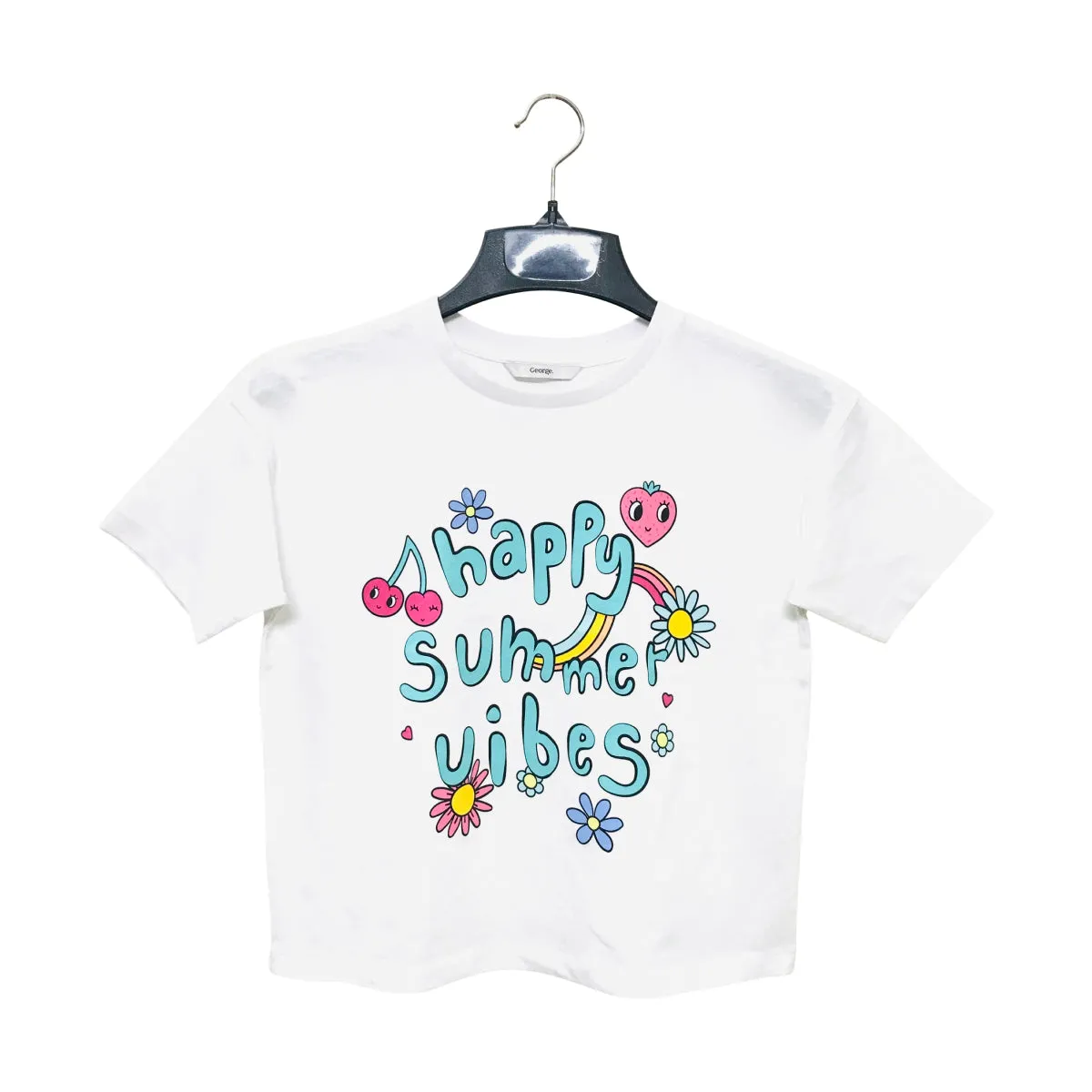 Girl’s Casual Cotton Short Sleeve Crew Neck Summer Friendly Printed T-shirt