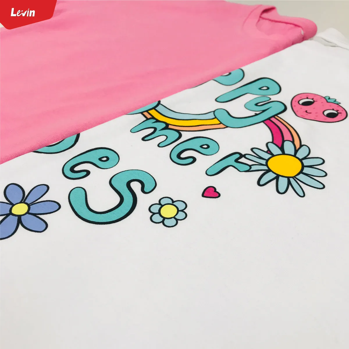 Girl’s Casual Cotton Short Sleeve Crew Neck Summer Friendly Printed T-shirt