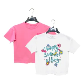 Girl’s Casual Cotton Short Sleeve Crew Neck Summer Friendly Printed T-shirt