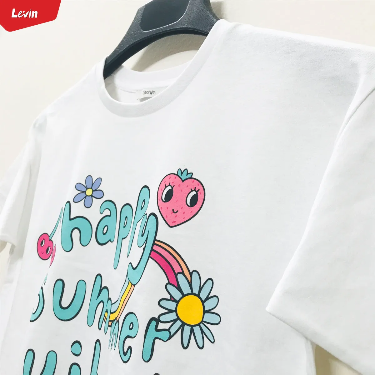 Girl’s Casual Cotton Short Sleeve Crew Neck Summer Friendly Printed T-shirt