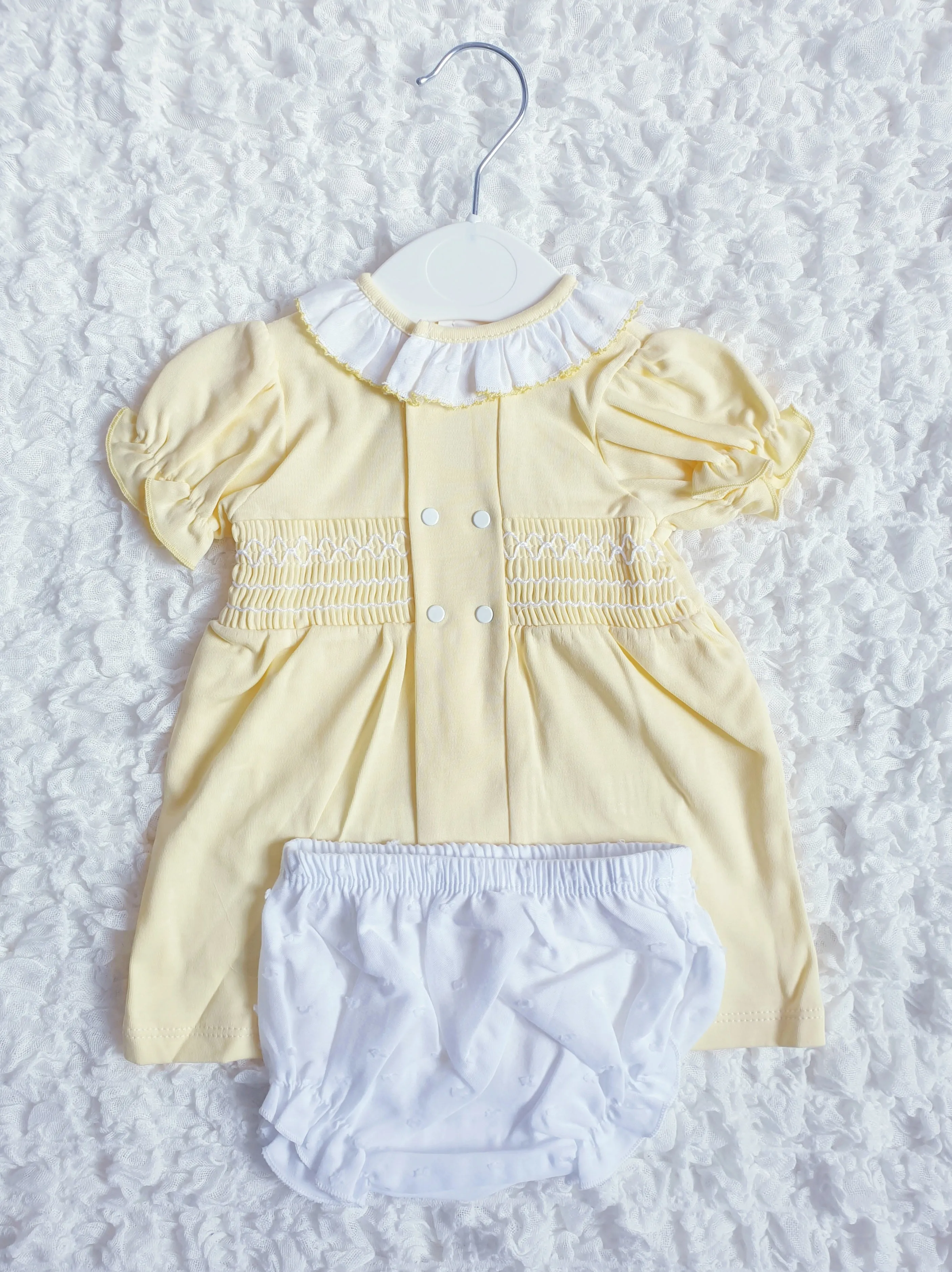 Girls Lemon Spanish Smocked Dress & Pants