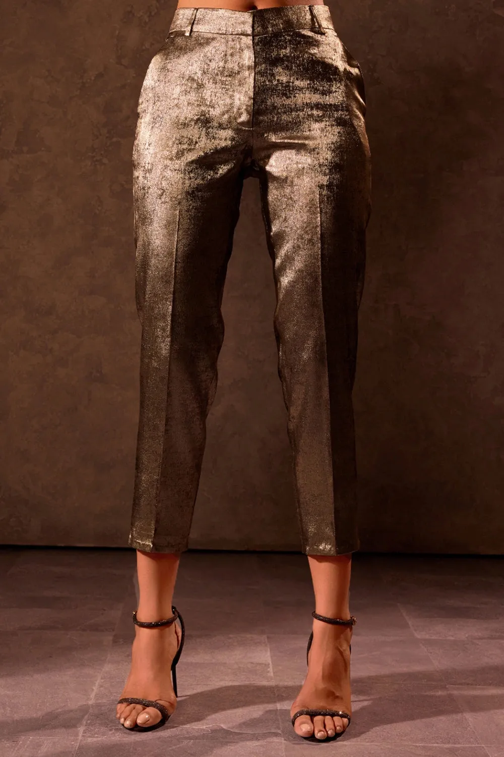 Gold Straight Fit Trousers