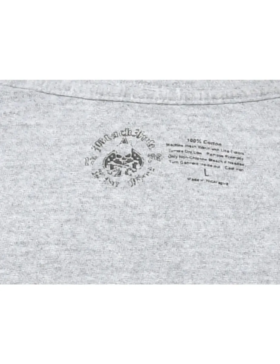Grey US Marines Printed T-shirt - L