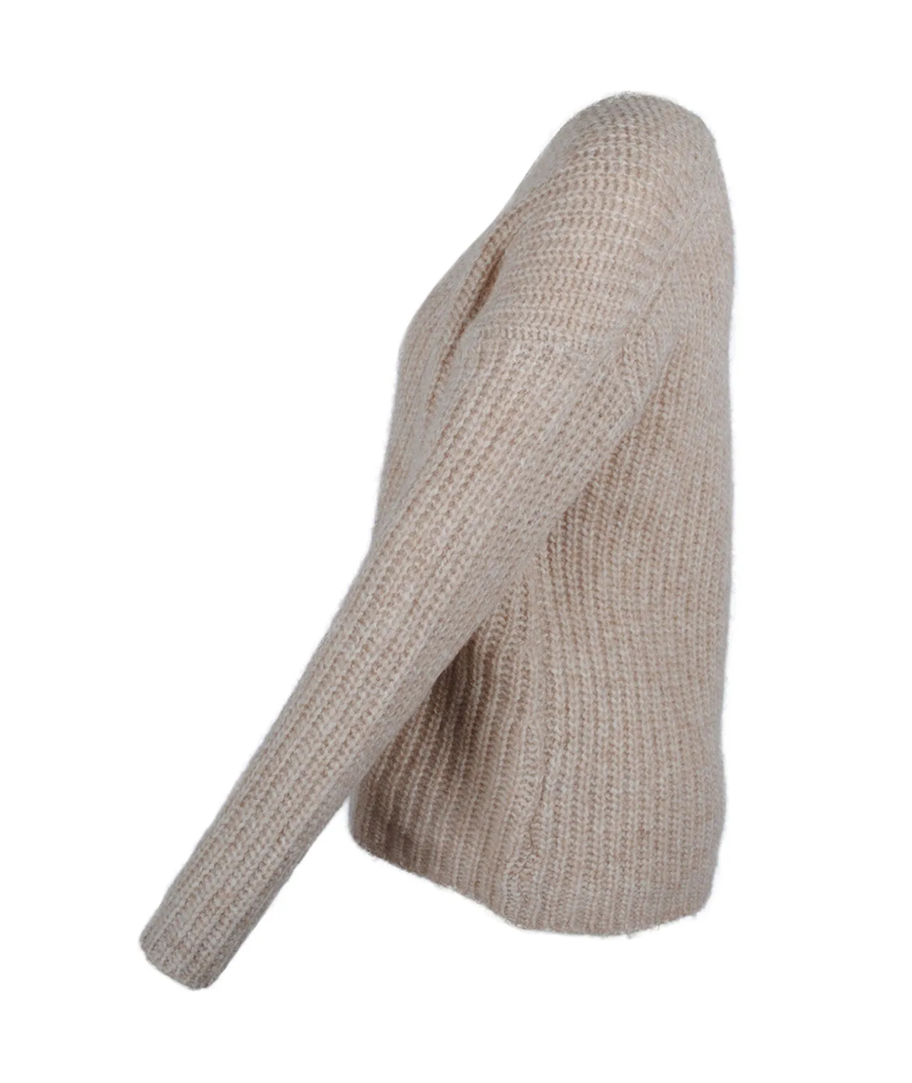 Grobstrick V-Pulli Linna