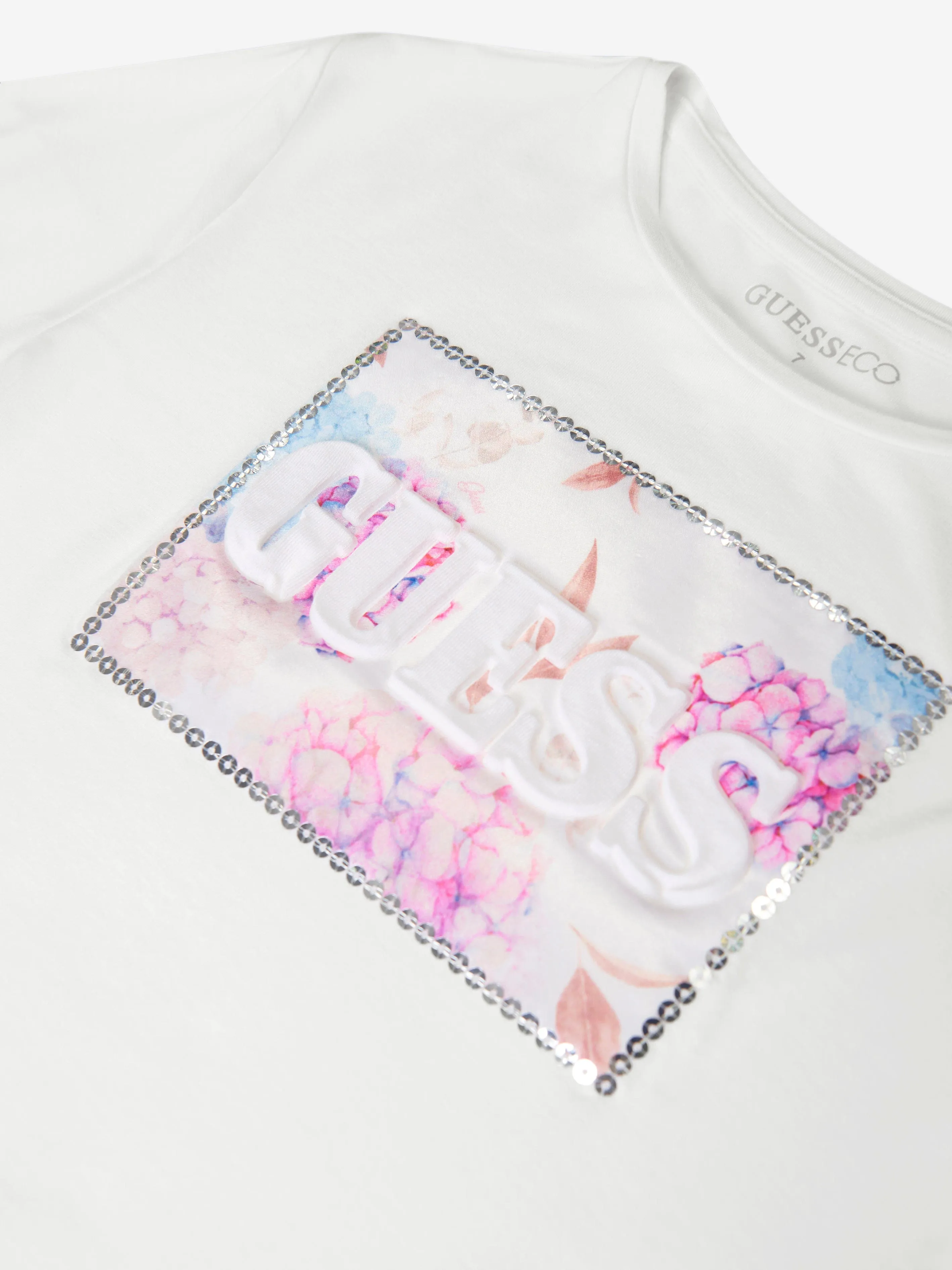 Guess Girls High Low T-Shirt in White