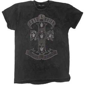 Guns N' Roses Burn Out T-Shirt - Monochrome Cross ( Dip Dye)
