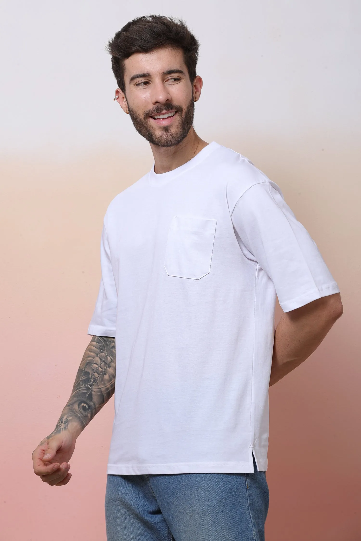 Halfsleeve White 200 GSM Pure Cotton Plain T-Shirt