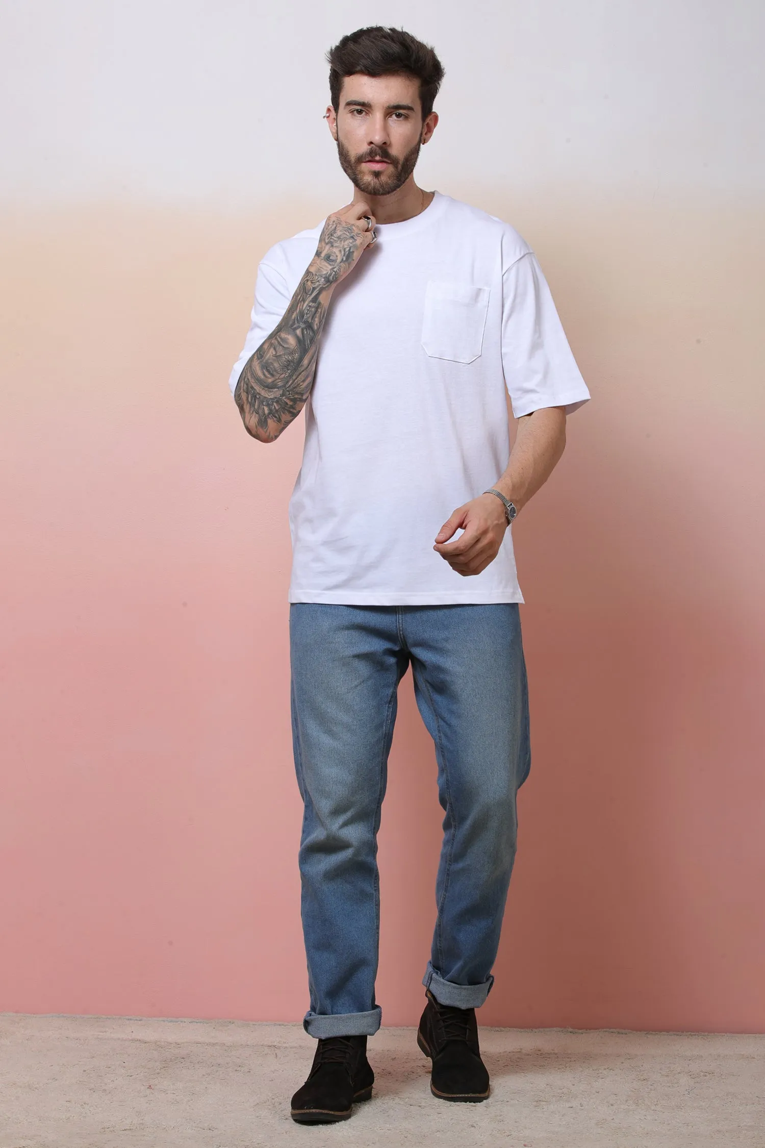 Halfsleeve White 200 GSM Pure Cotton Plain T-Shirt