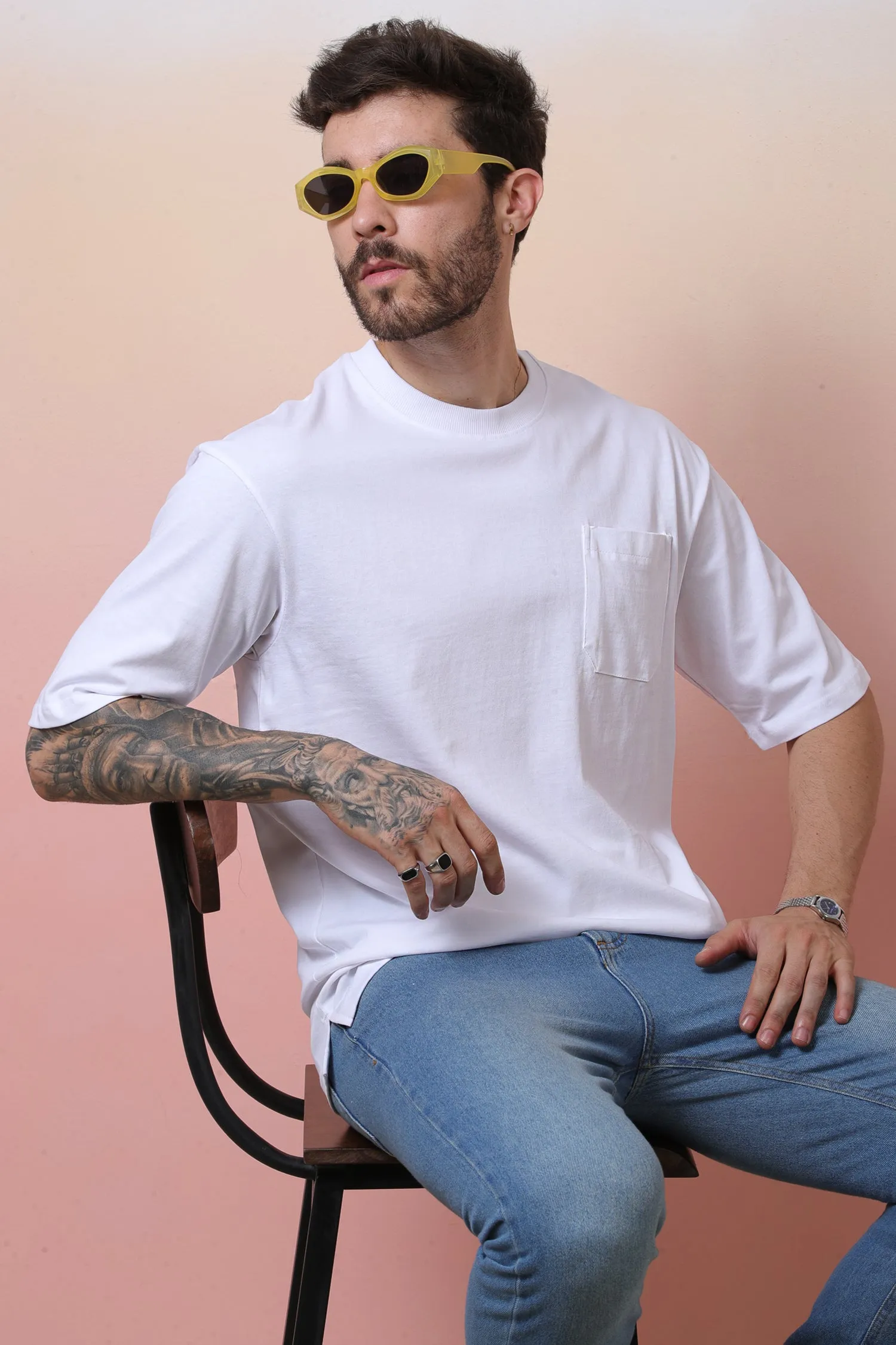 Halfsleeve White 200 GSM Pure Cotton Plain T-Shirt