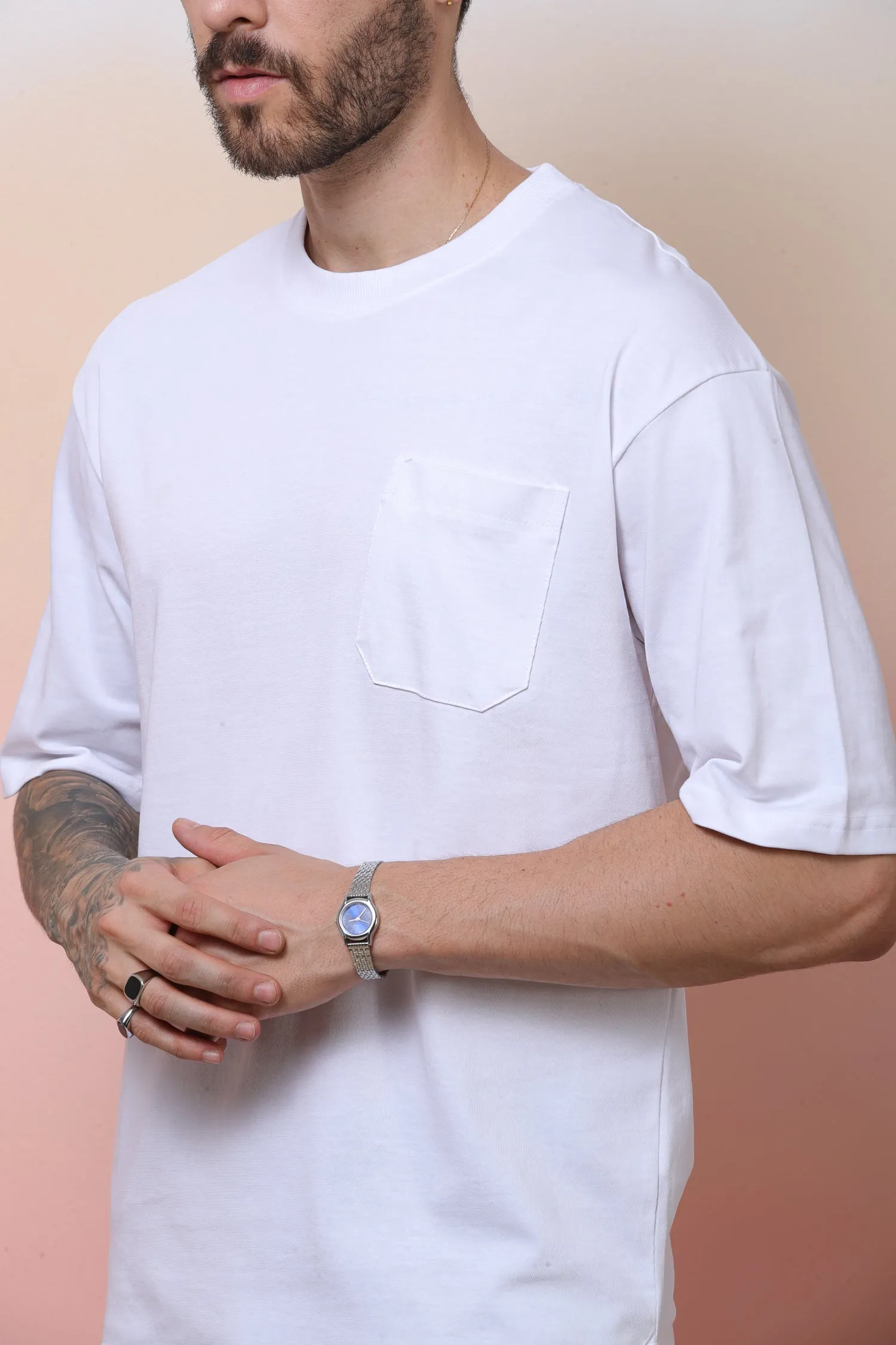 Halfsleeve White 200 GSM Pure Cotton Plain T-Shirt