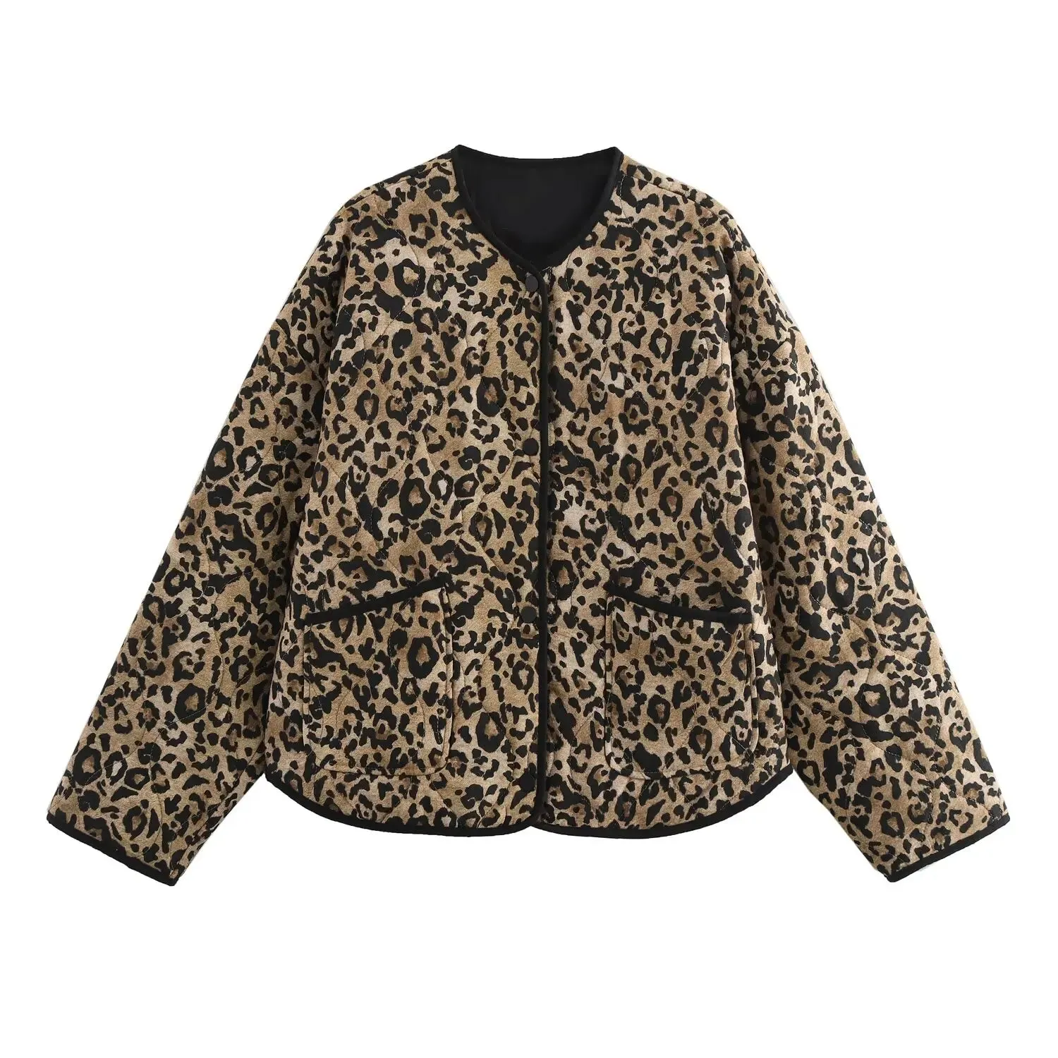 Ikat Printed Quilted Jacket Coat