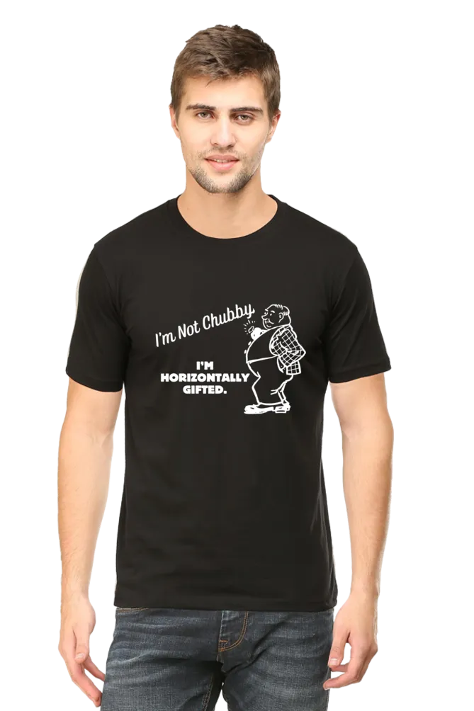 I'm Not Chubby, I'm Horizontally Gifted Black T-Shirt