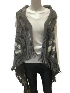 Imperico Grey and Black Wool Sweater Cardigan Vest One Size Fits All