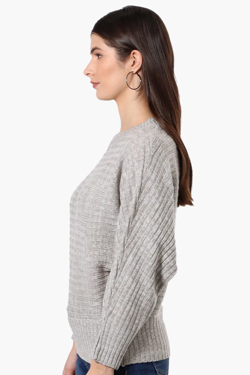 International INC Company Button Shoulder Pullover Sweater - Grey