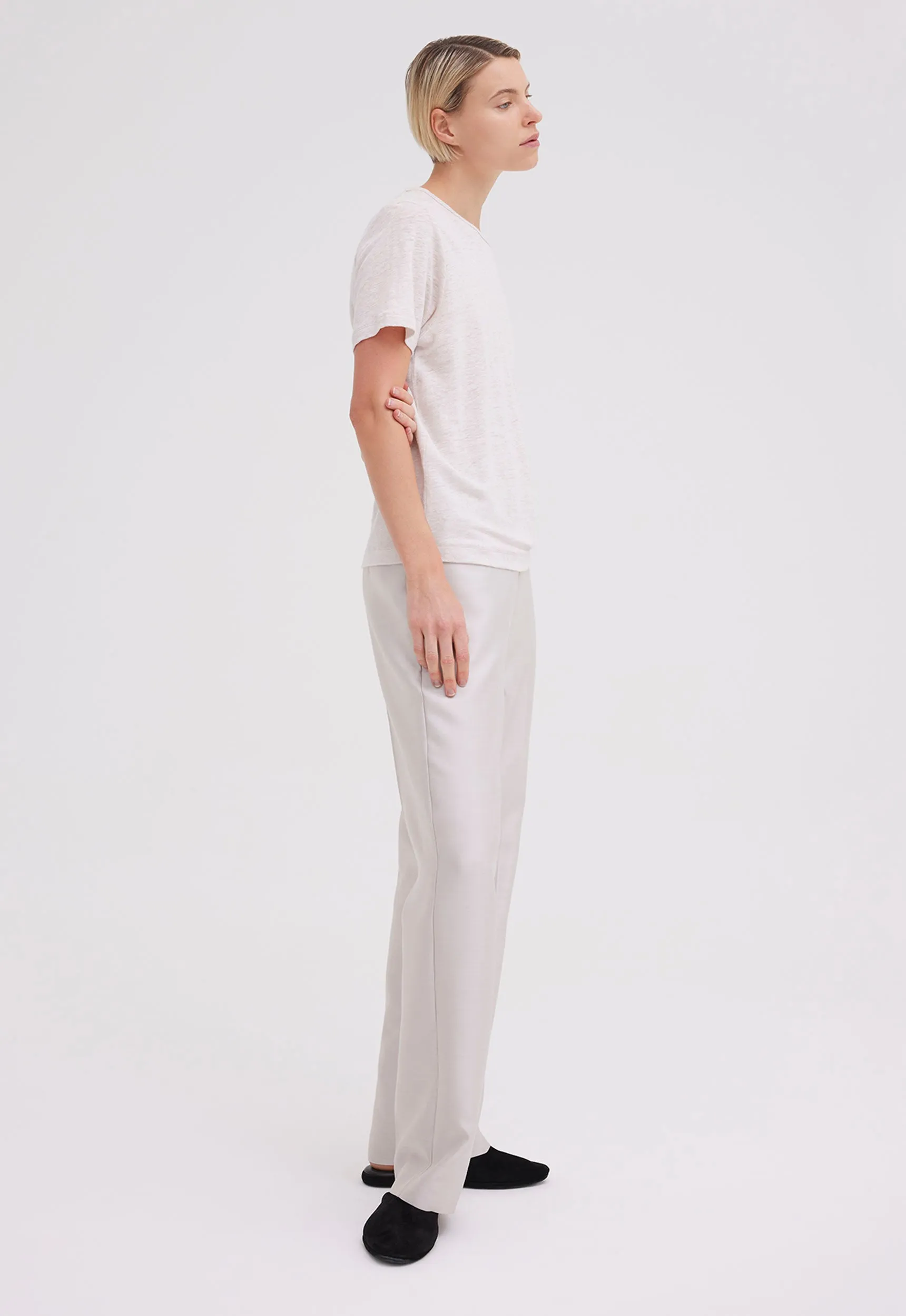 Joe Linen Tee in Bone