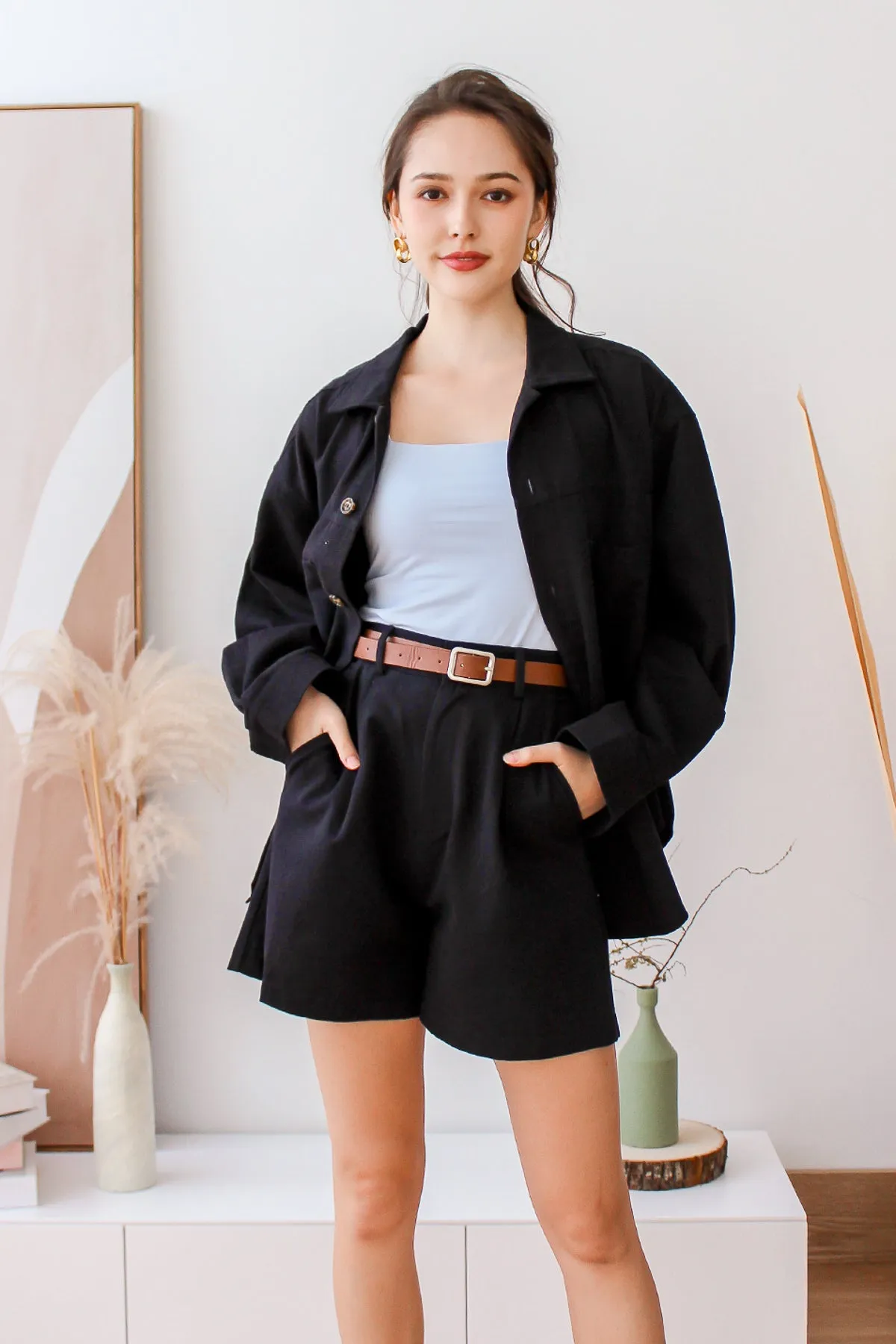 Jonas Twill Shacket - Black [XS/S/M/L/XL]