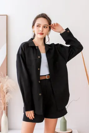 Jonas Twill Shacket - Black [XS/S/M/L/XL]