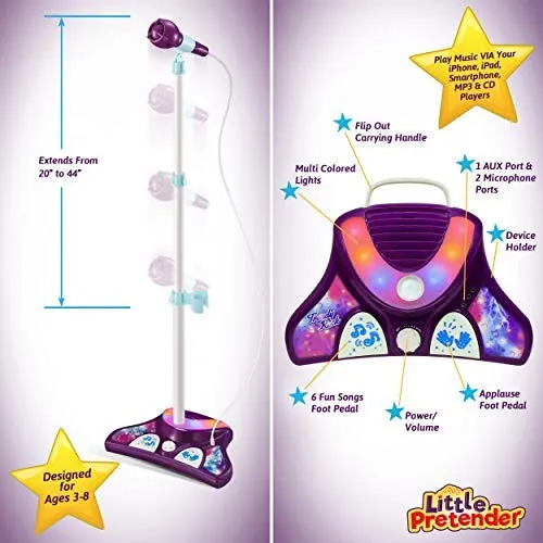 Kids Karaoke Machine with 2 Microphones and Adjustable Stand