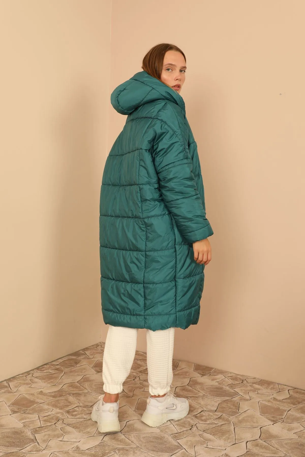 KKT Long Sleeve Oversize Women Coat - Emerald Green - Wilmington