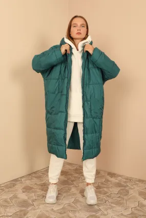 KKT Long Sleeve Oversize Women Coat - Emerald Green - Wilmington