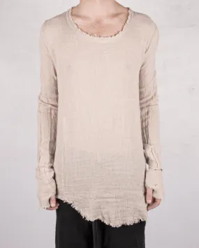 Knitted linen long sleeve tshirt sand