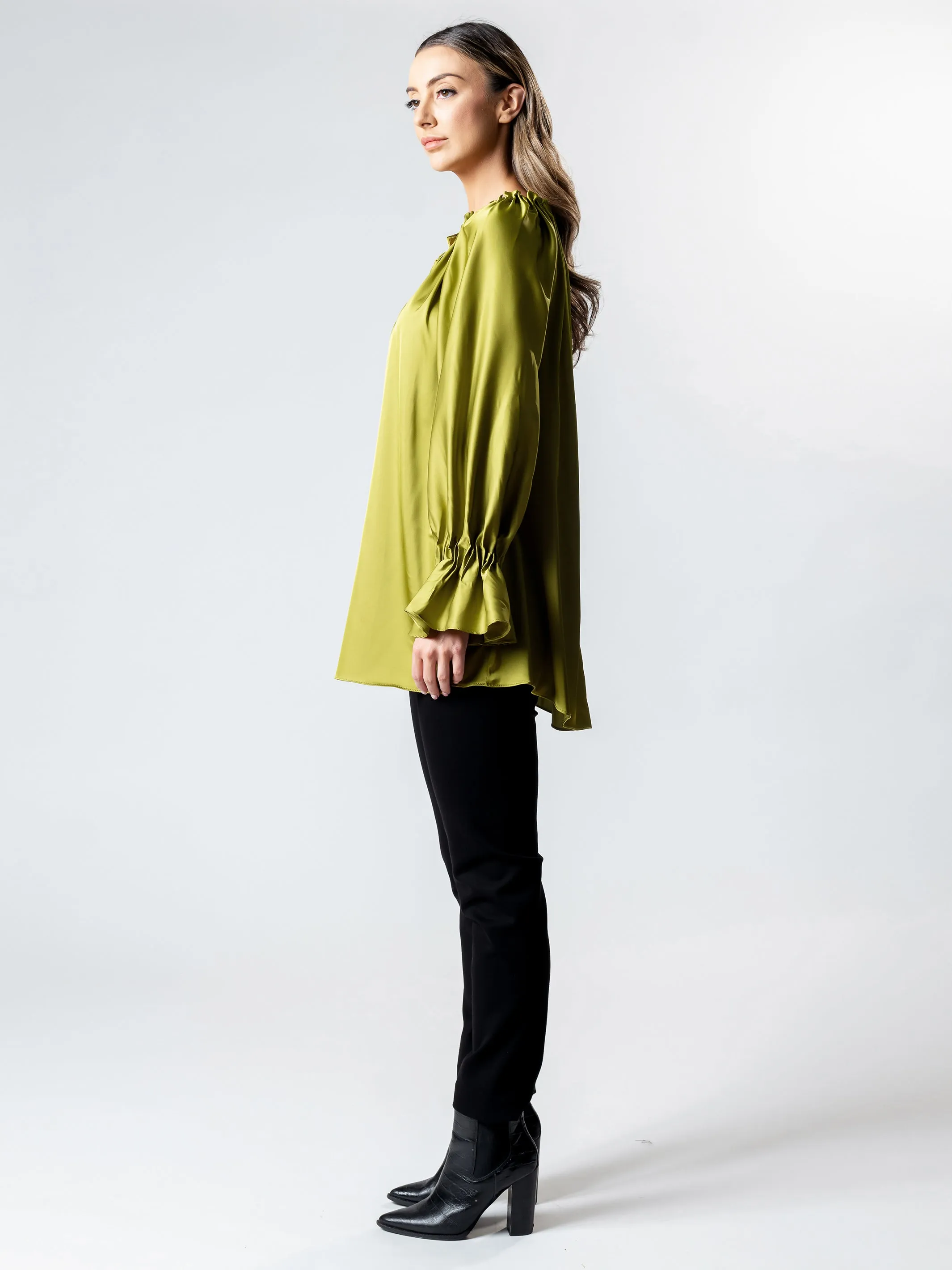 LA PERLA Pleat Detail Blouson Top