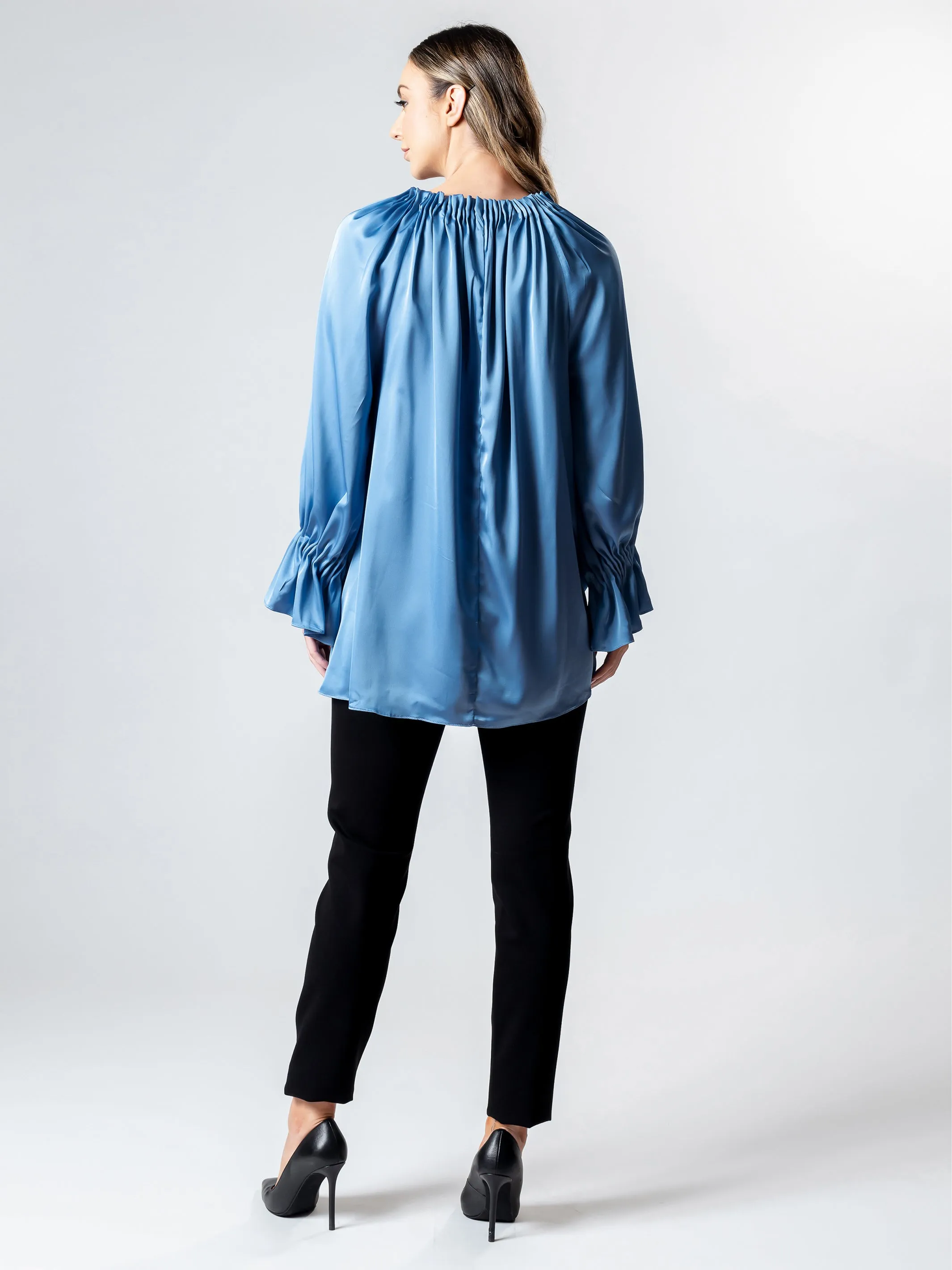 LA PERLA Pleat Detail Blouson Top
