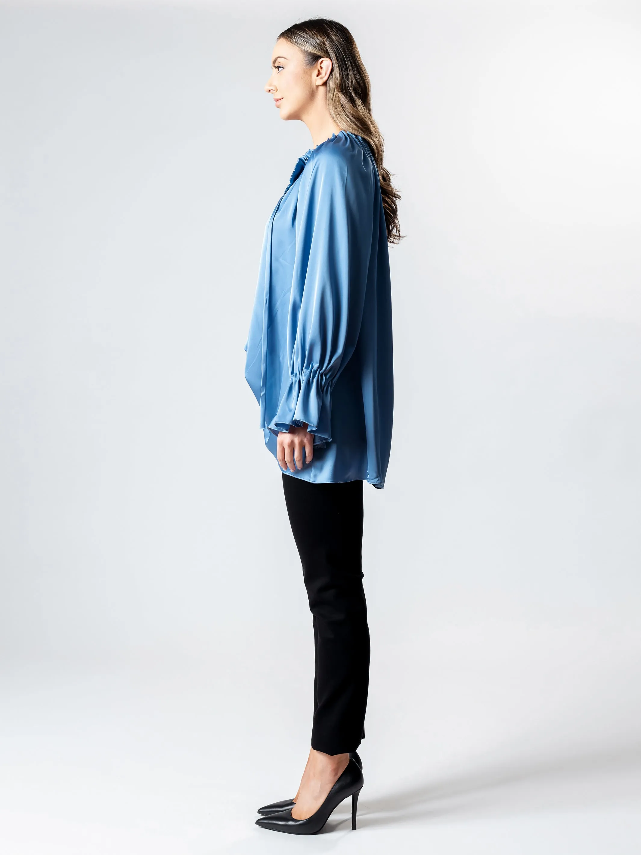 LA PERLA Pleat Detail Blouson Top