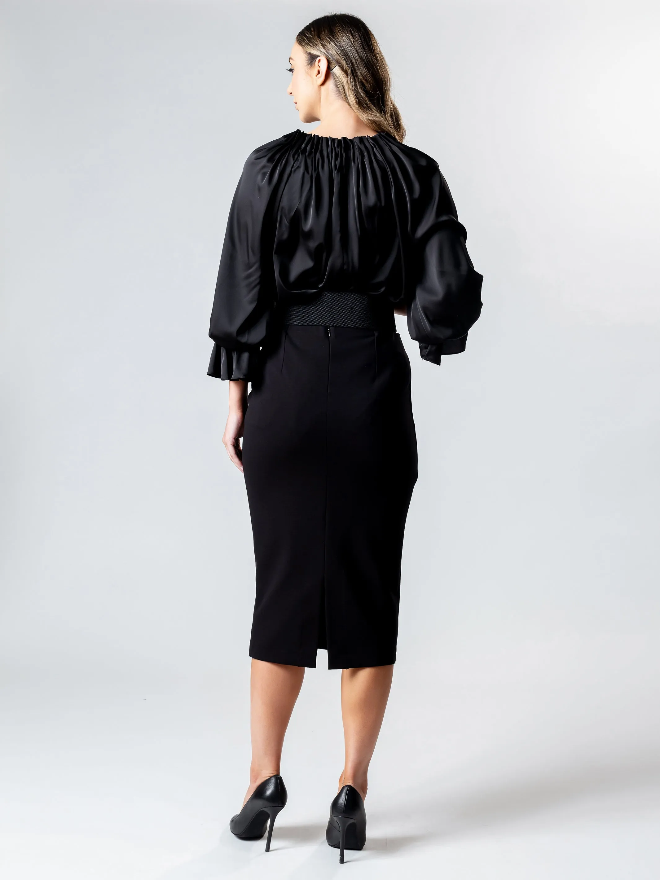 LA PERLA Pleat Detail Blouson Top