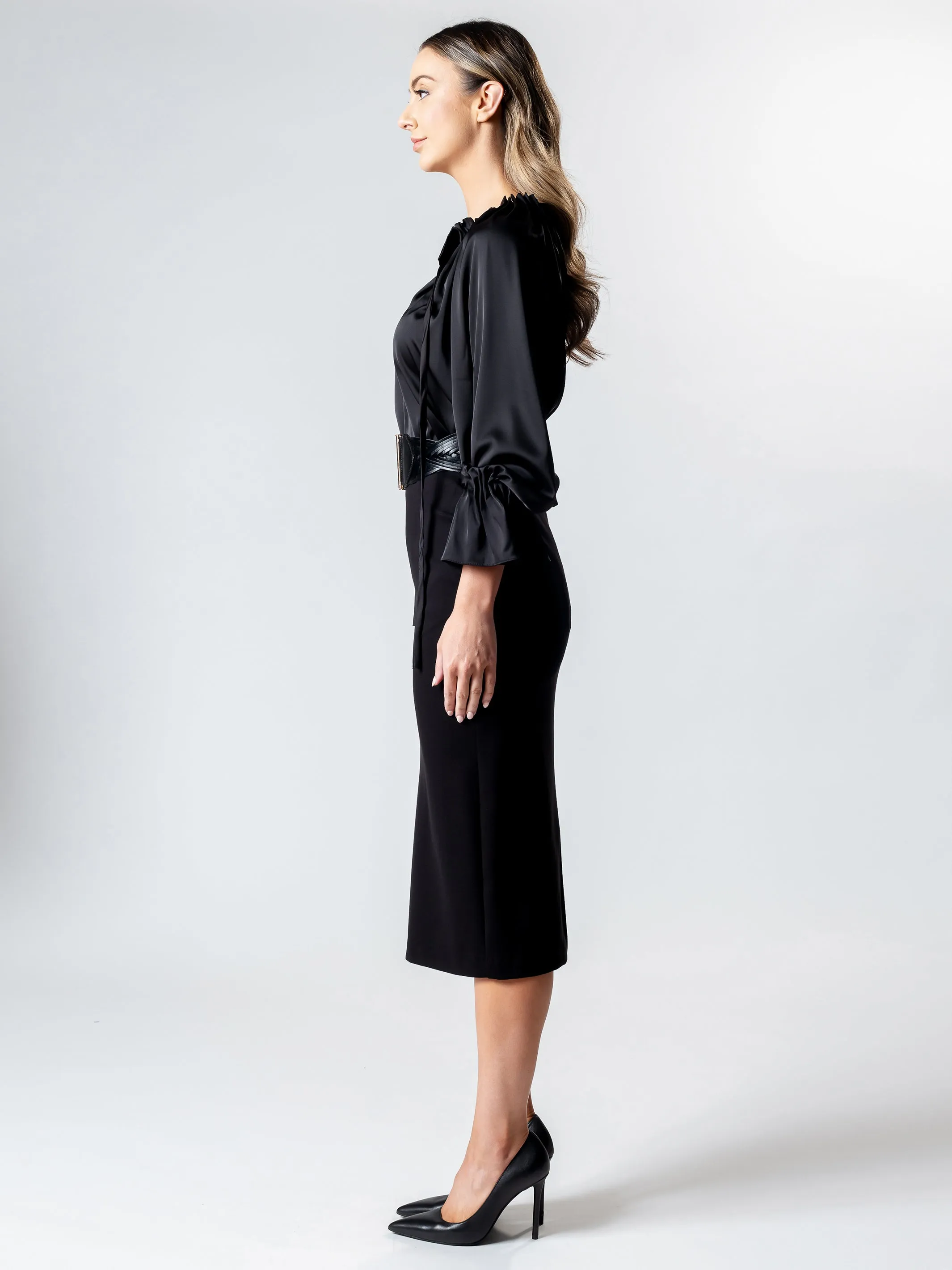 LA PERLA Pleat Detail Blouson Top