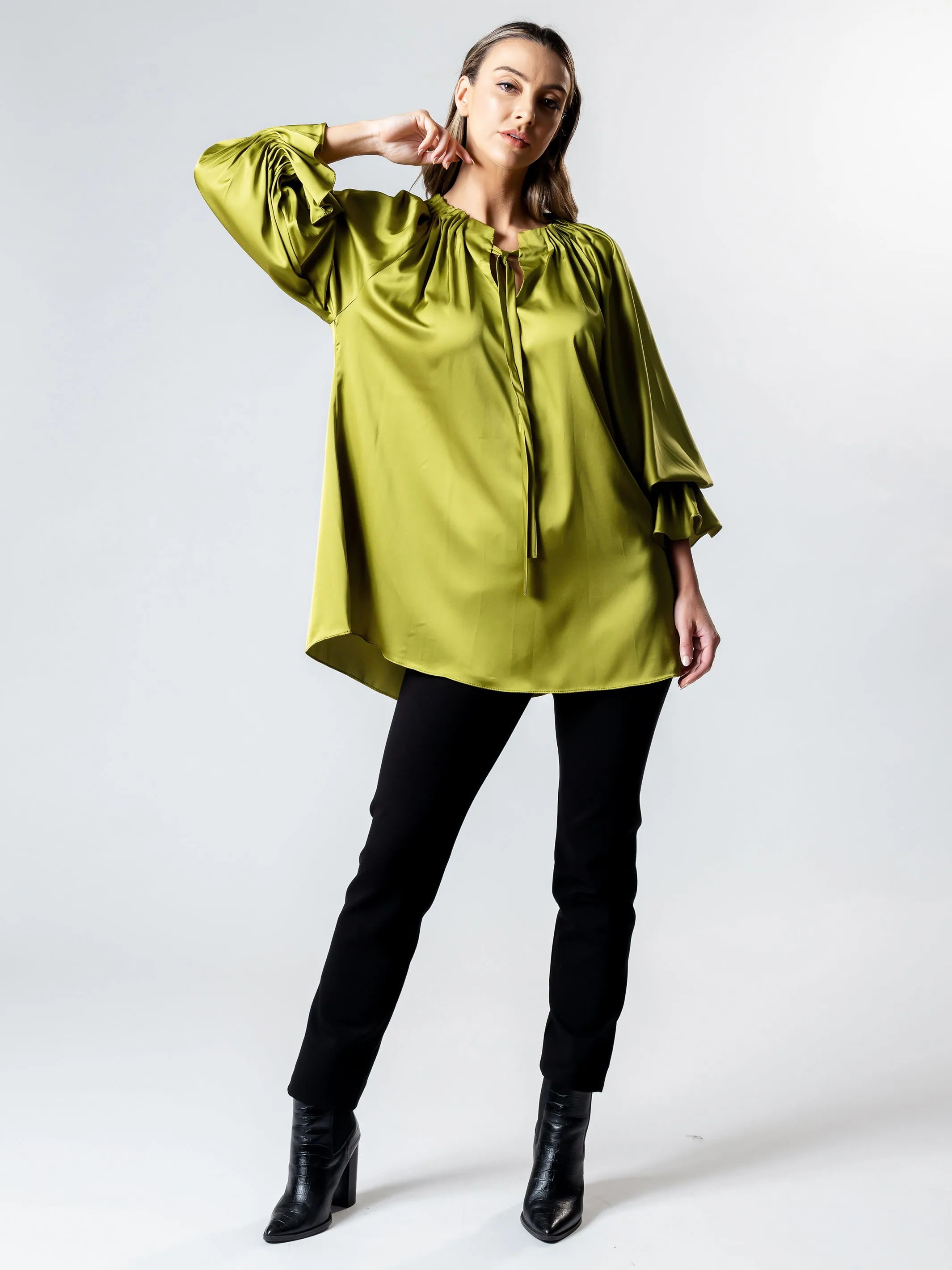 LA PERLA Pleat Detail Blouson Top