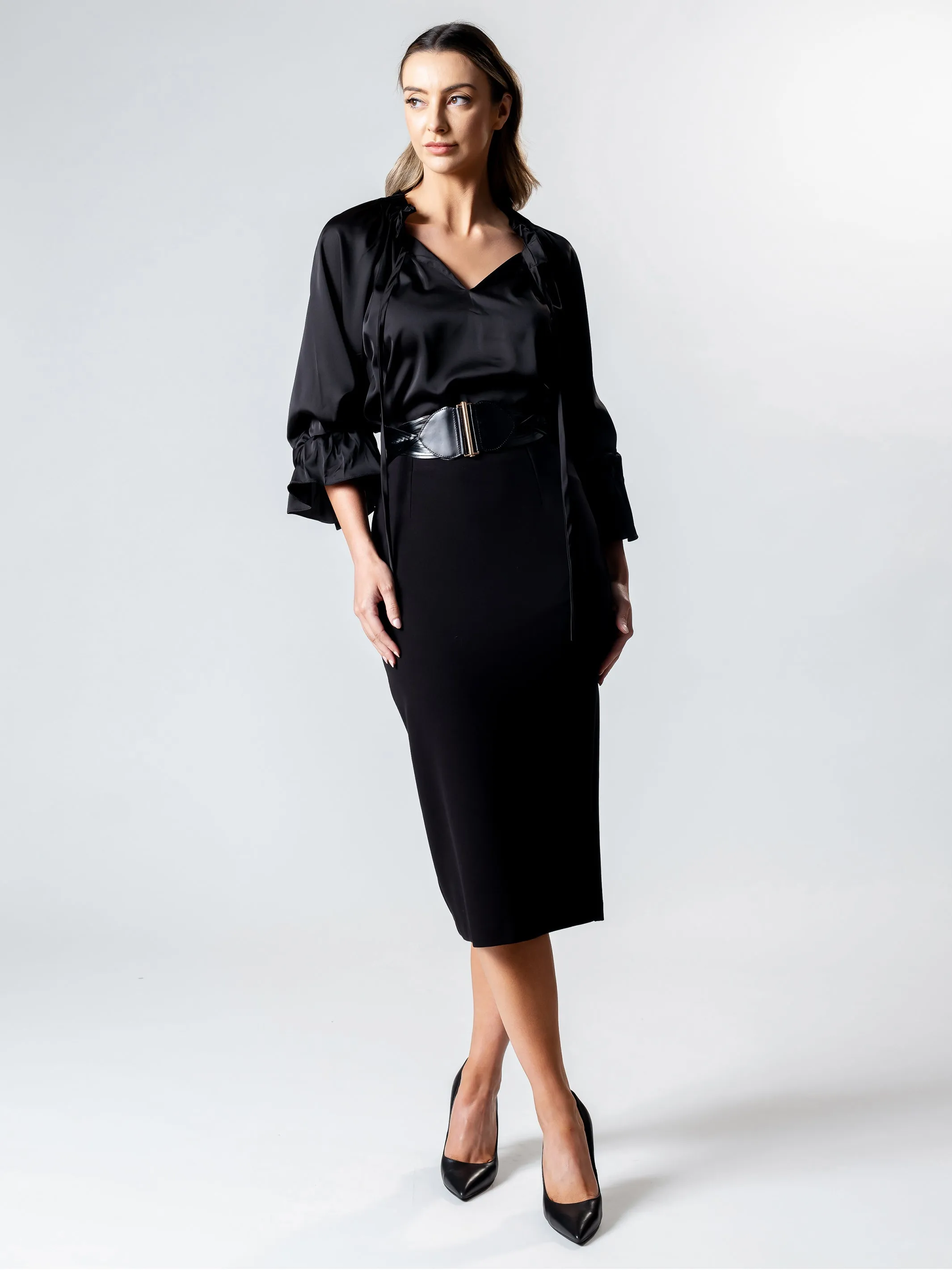 LA PERLA Pleat Detail Blouson Top