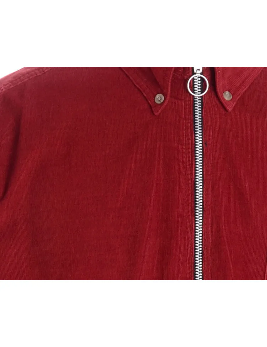 Label Corduroy Cropped Jacket