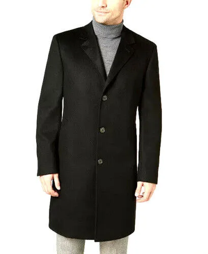 Lauren Ralph Lauren Men's Columbia Classic Fit Overcoat Coat Black 38R