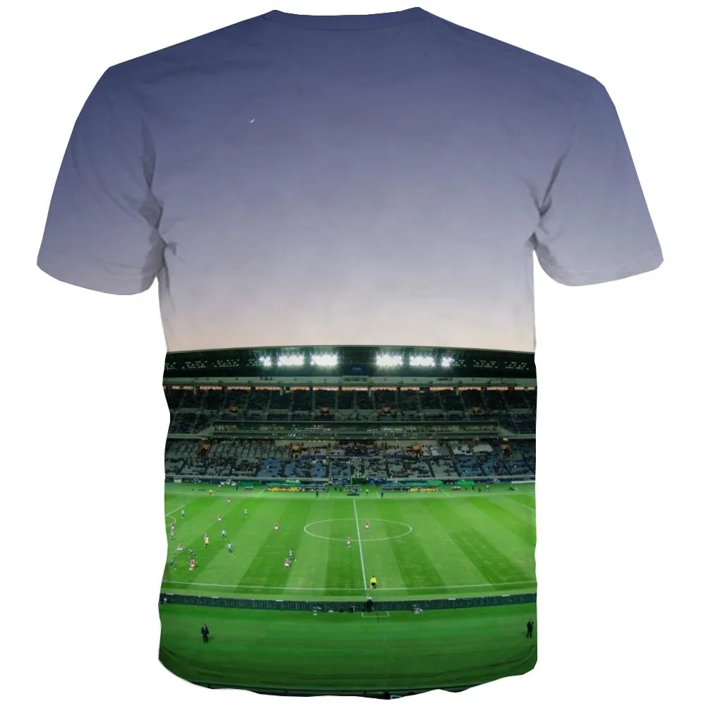 Lawn T-shirt Men Football Tshirts Novelty Athletics T-shirts 3d Stadium Tshirts Cool
