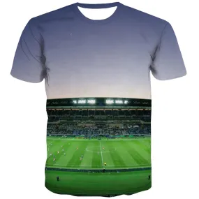 Lawn T-shirt Men Football Tshirts Novelty Athletics T-shirts 3d Stadium Tshirts Cool