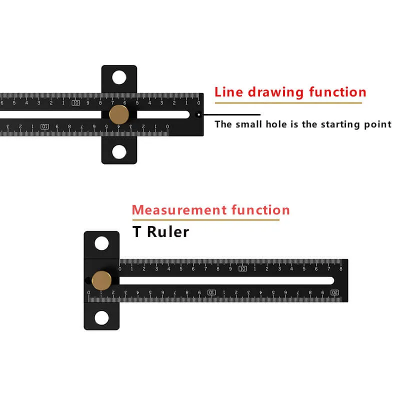 Levoite Precision Woodworking Adjustable T-Square with Stop